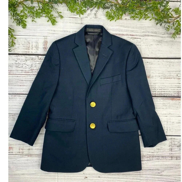 Ralph Lauren Other - RALPH LAUREN Boys Navy BuTrim Front Blazer Suit Jacket 7